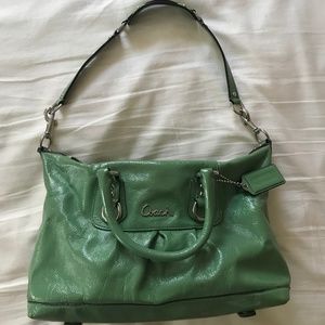 Coach Green Madison Patent Leather Bag